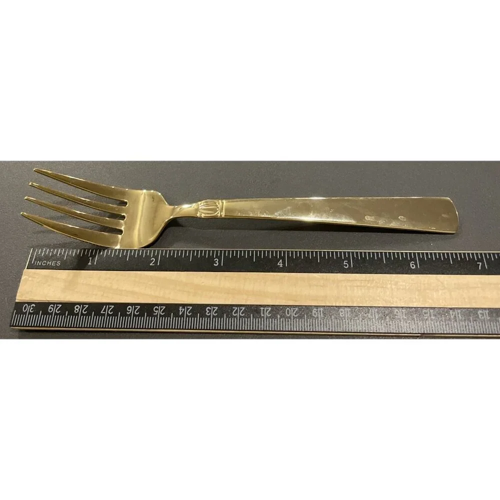 Reed & Barton Sanderling Set Of 6‎ Salad Forks Korea Gold Electroplate Stainless